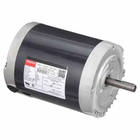 DAYTON Belt Drive Motor: 2 Speed, Open Dripproof, Face Mount, 1/2/1/6 HP, 1,725/1,140 Nameplate RPM