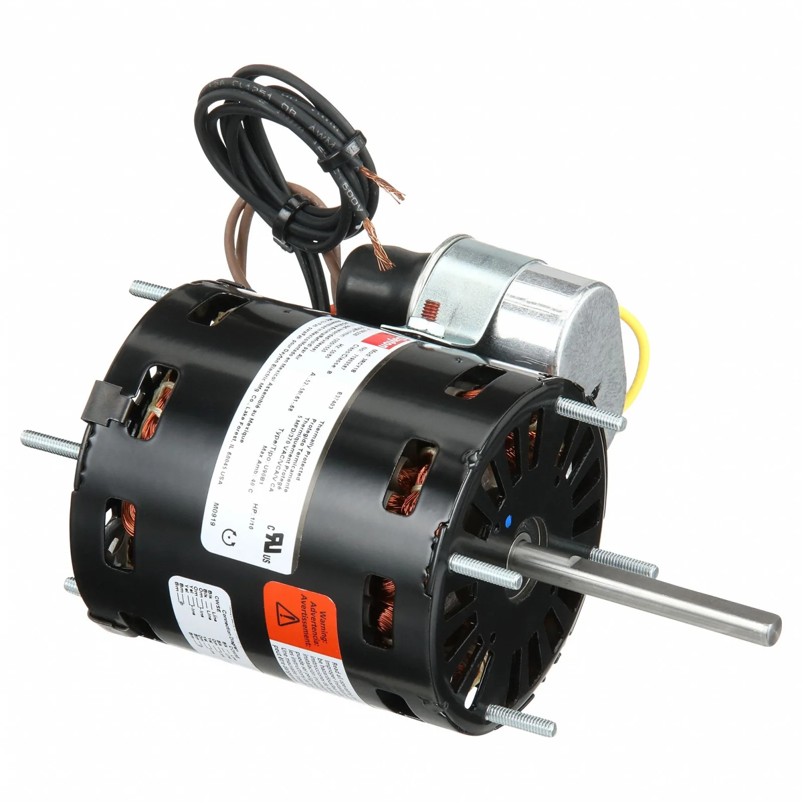محرك HVAC Dayton، مفتوح بتيار هواء، 1/10 حصان، 1550 دورة في الدقيقة، ‎208-230 فولت