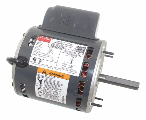DAYTON Direct Drive Blower Motor: 1 Speed, Open Air-Over, Stud Mount, 1/12 HP, 850 Nameplate RPM