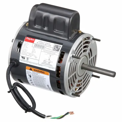 DAYTON Direct Drive Blower Motor: 1 Speed, Open Air-Over, Stud Mount, 1/12 HP, 850 Nameplate RPM, B