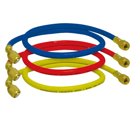 P&M Refrigerant Charging Hoses For R410 1/4" SAE x 5/16" SAE 45° - Model 360RYB-410