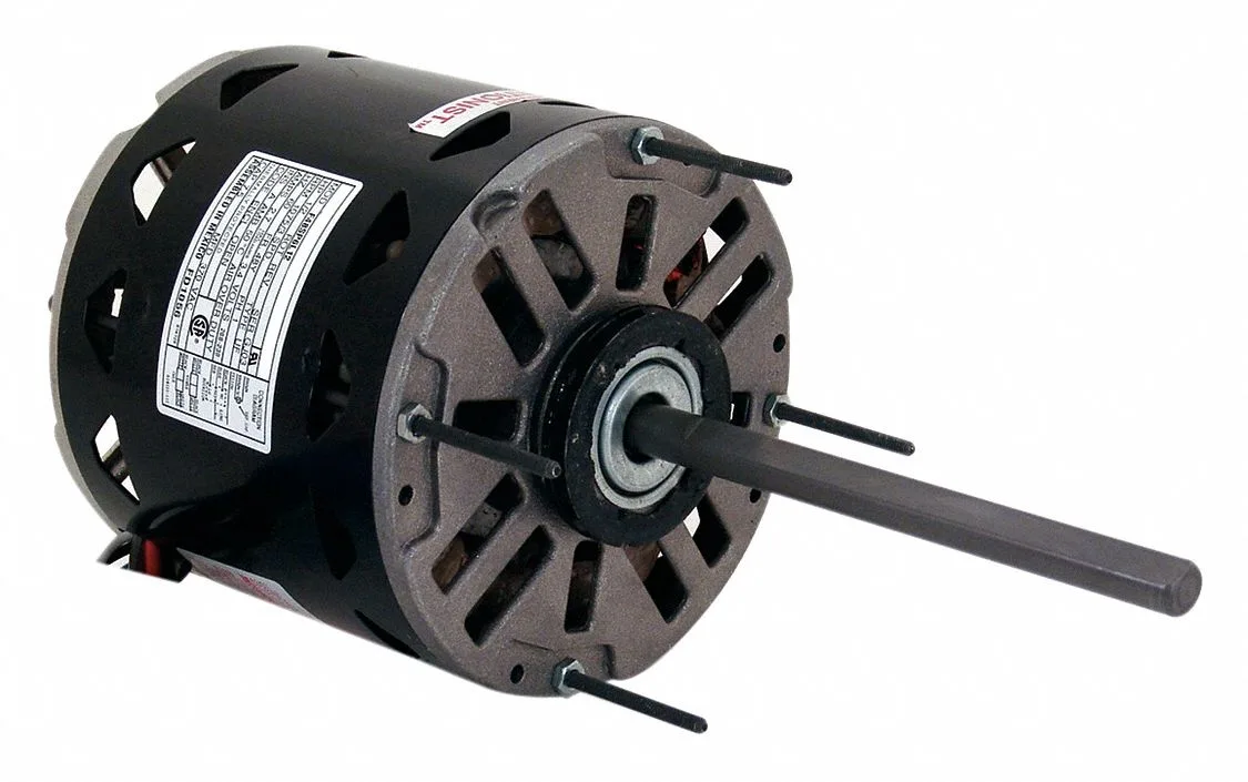 CENTURY Direct Drive Blower Motor: 3 Speed, Open Air-Over, Ring Mount, 1/2 HP, 1,625 Nameplate RPM