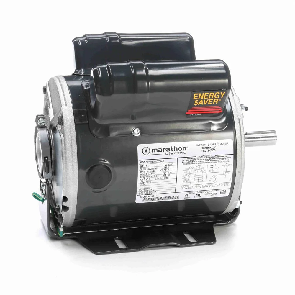 Marathon E263 Capacitor Start/Run Blower Motor, 6-1/2" Dia., 1/2 HP, 1725 RPM