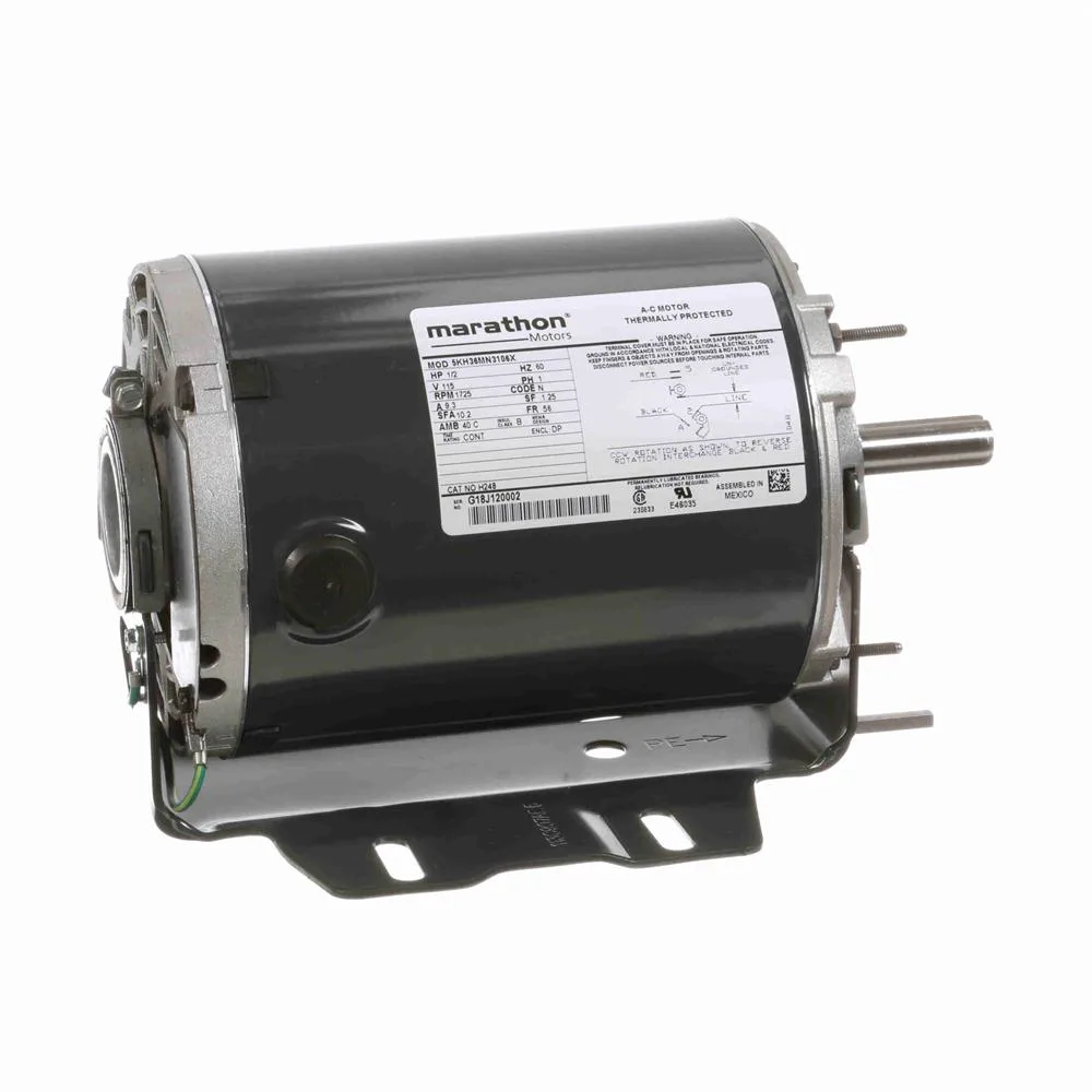 Marathon H248 Split Phase Blower Motor, 6-1/2" Dia., 1/2 HP, 1725 RPM