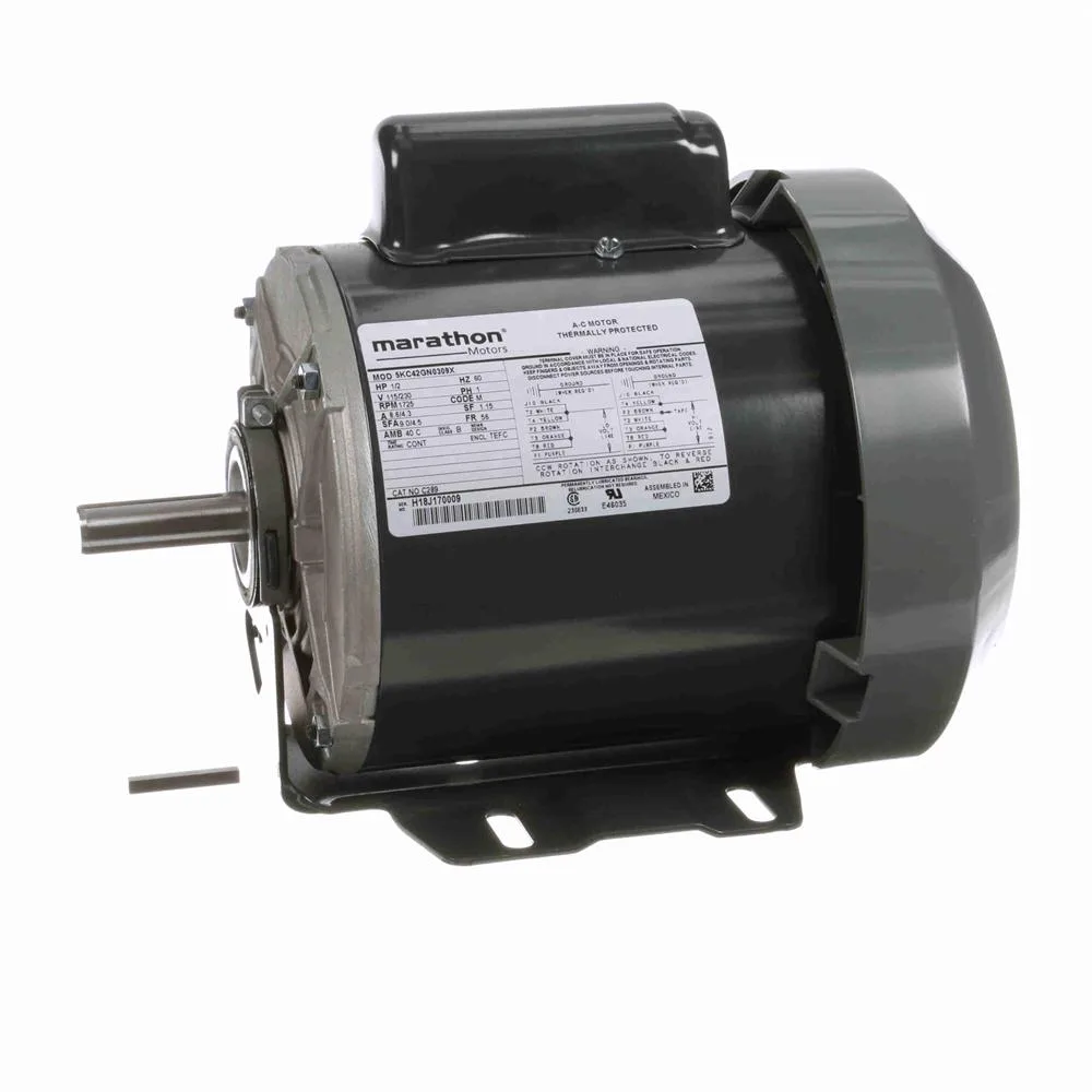 Marathon C289 Capacitor Start Blower Motor, 6-1/2" Dia., 1/2 HP, 1725 RPM