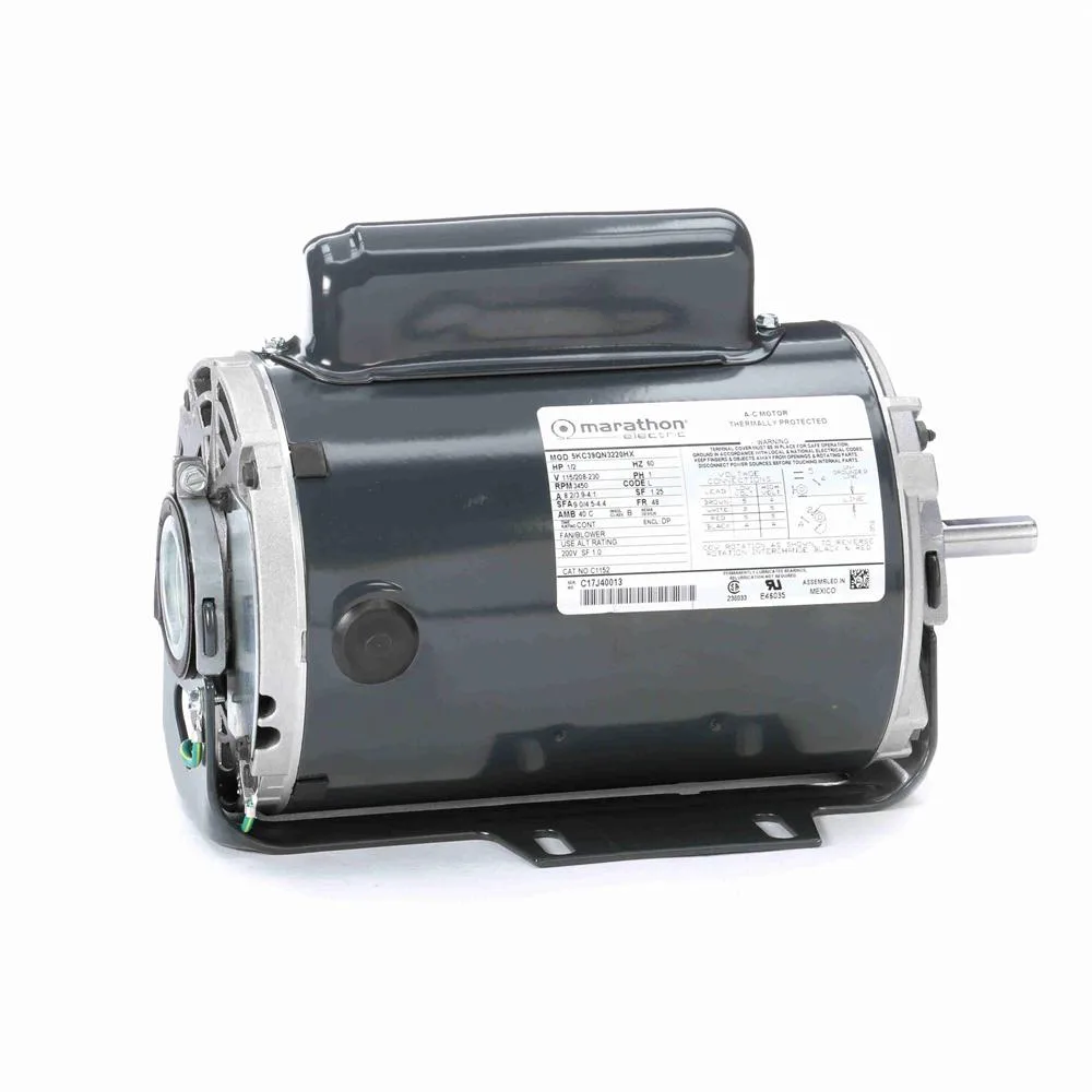 Marathon C1152 Capacitor Start Blower Motor, 5-5/8" Dia., 1/2 HP, 3450 RPM