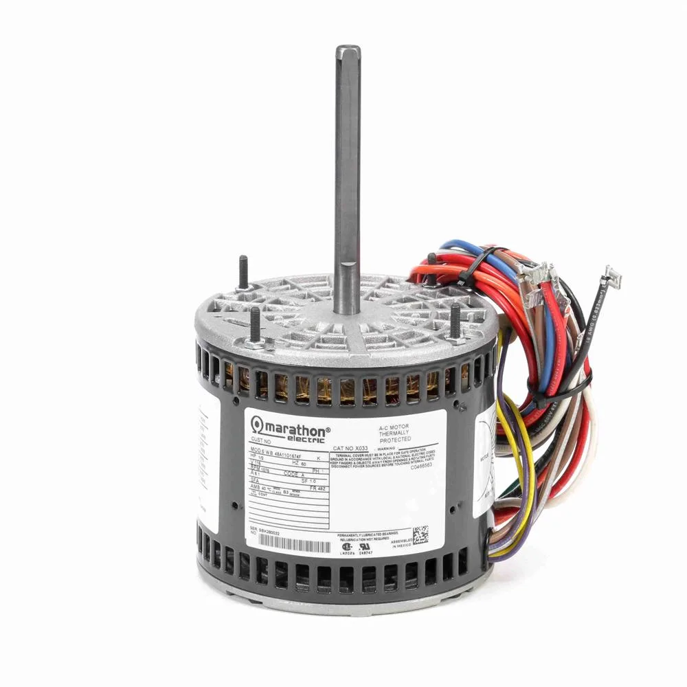 Marathon X033 PSC Direct Drive Blower Motor, 5-5/8" Dia., 1/2 HP, Rheem and Ruud OEM Replacement