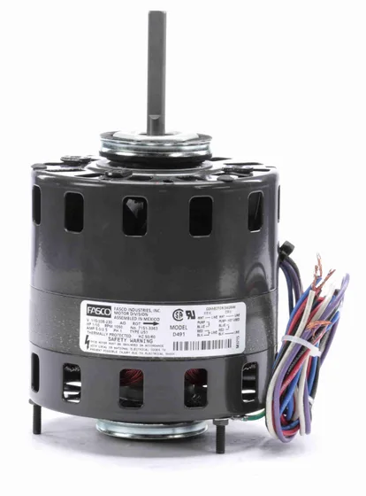 محرك Fasco D491، 1/10 حصان، 1050 دورة في الدقيقة، قطر 5 بوصة، 115 / ‎208-230 فولت
