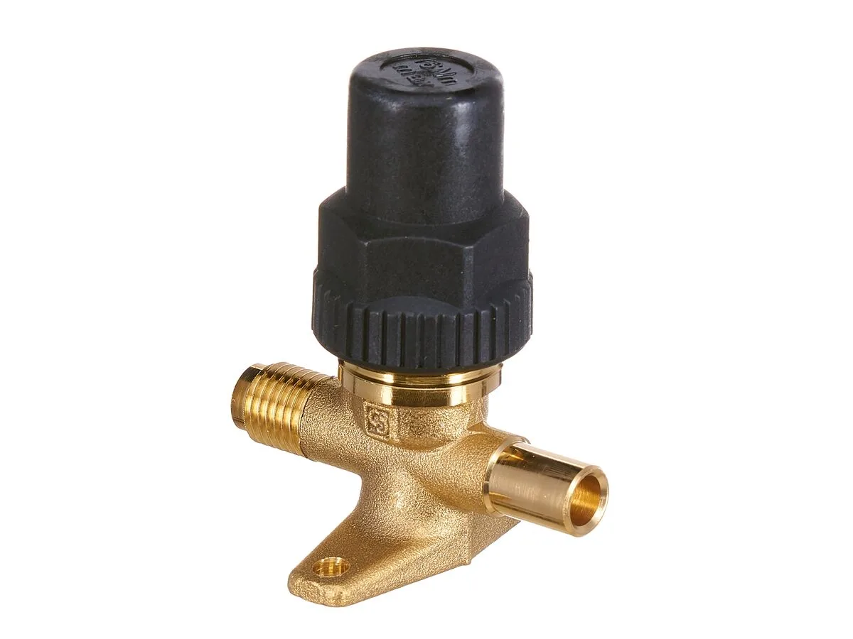 Castel 2 Way Packed Cap Line Valve 1/4" Flare x 1/4" OD Solder 120 bar 6012E/22 Castel 2 Way Packed Cap Line Valve 1/4" Flare x 1/4" OD Solder 120 bar 6012E/22