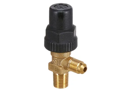 Castel 2 Way Packed Cap Line Valve 1/4" Flare x 1/4" Male NPT 120 bar 6110E/22