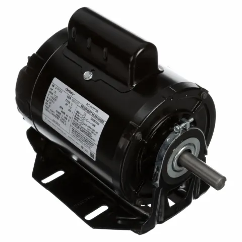 CENTURY Fan and Blower Motors: 1 Speed, Open Enclosed, Resilient Base Mount, 1/2 HP, 115/230V AC