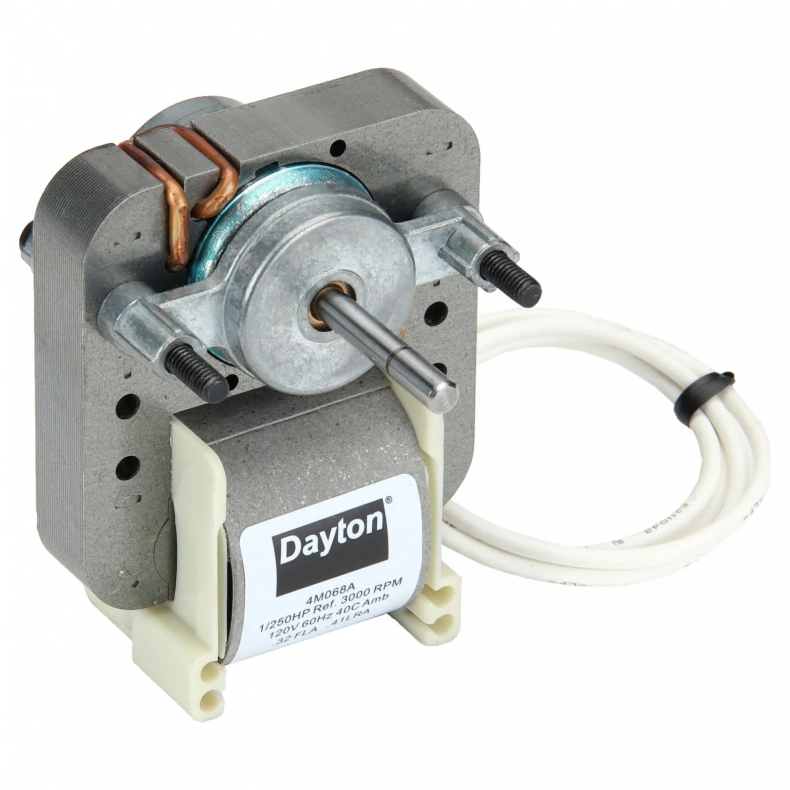 DAYTON C-Frame Motor: 1/250, 3,000, 1 No. of Speeds, 115V AC, CWSE, Impedance with One-Shot Backup