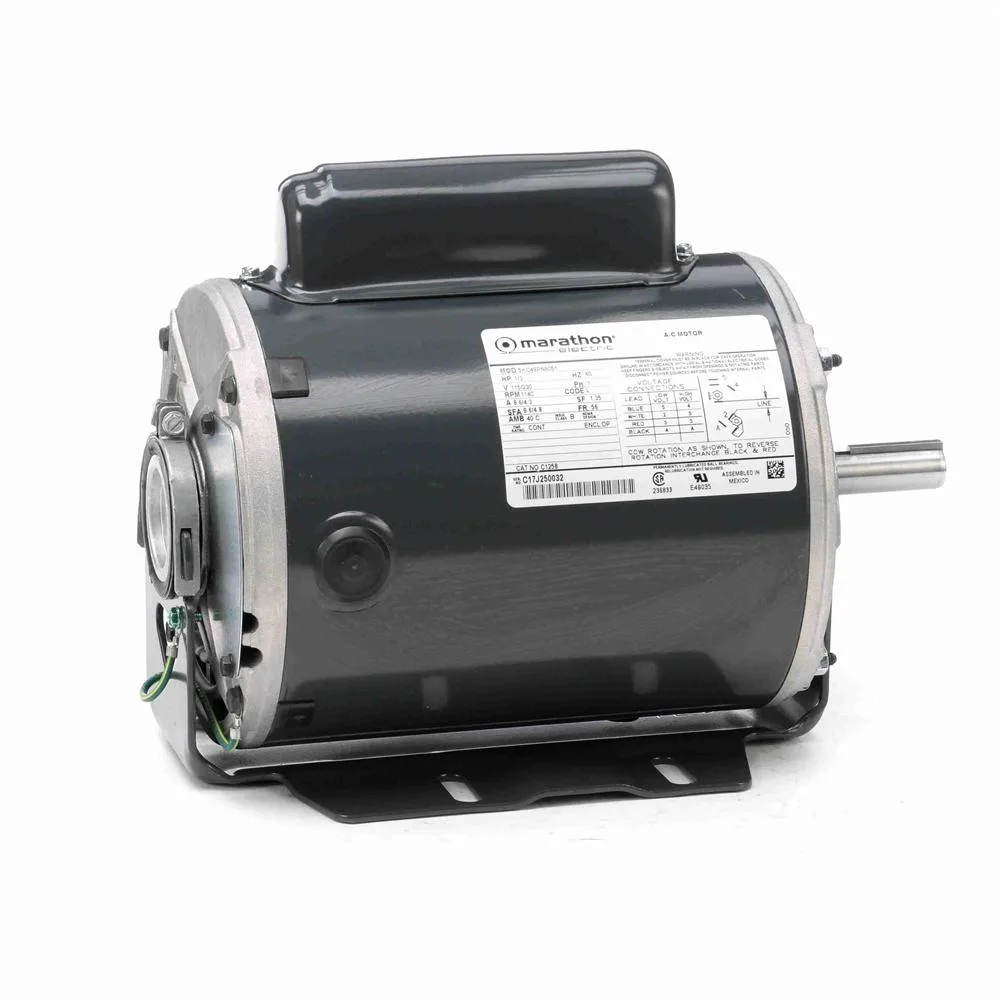 Marathon C1258 Capacitor Start Blower Motor, 6-1/2" Dia., 1/3 HP, 1140 RPM