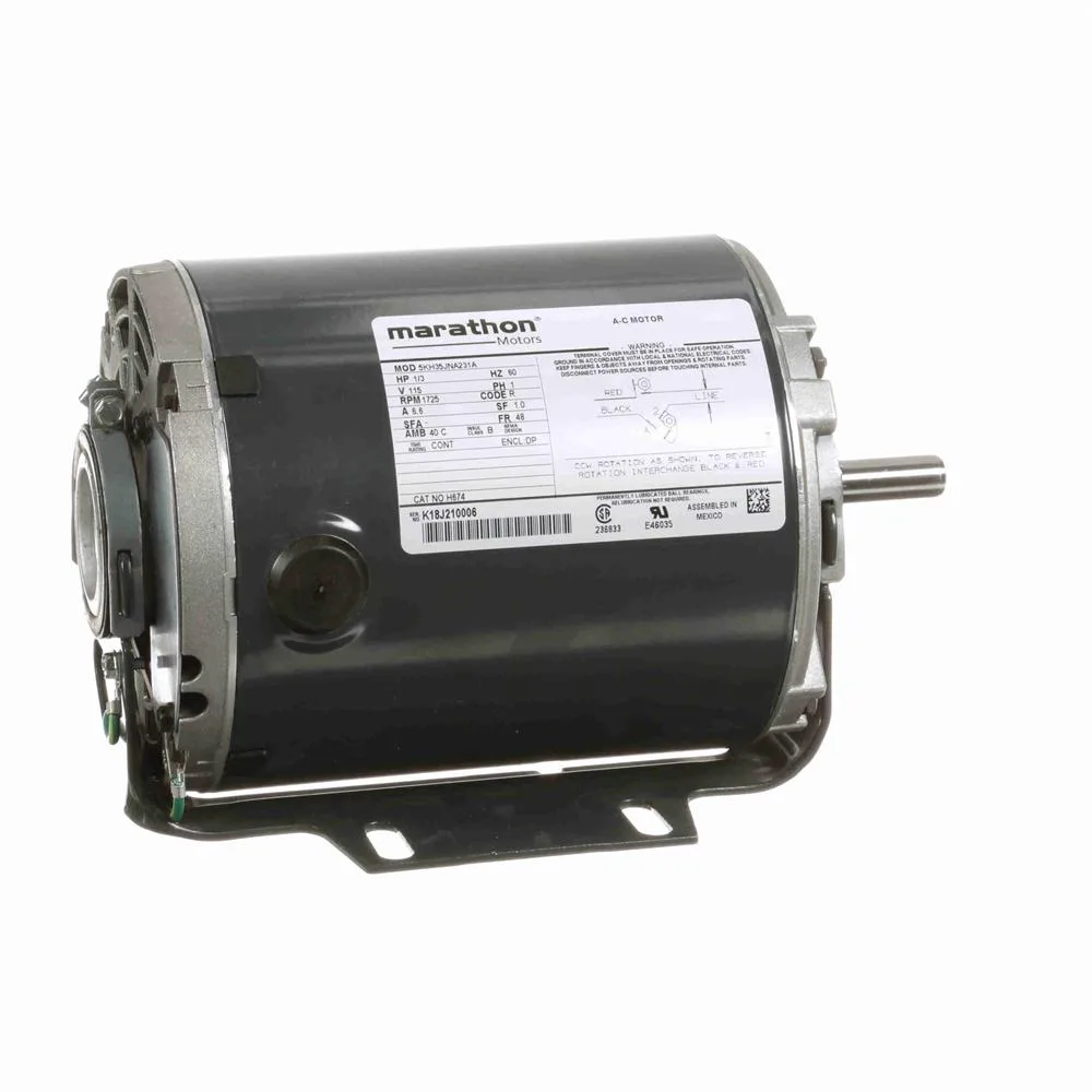 Marathon H674 Split Phase Blower Motor, 5-5/8" Dia., 1/3 HP, 1725 RPM