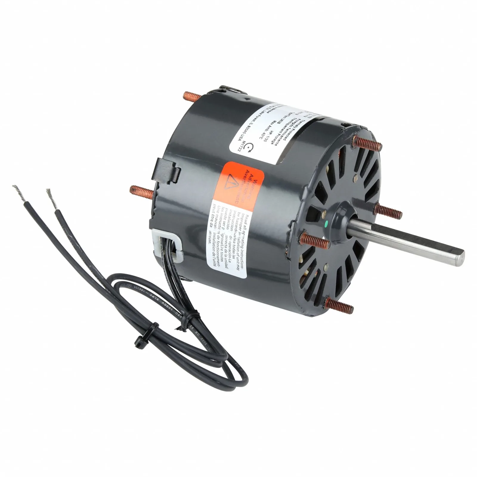 Dayton HVAC Motor: Open Air-Over, 1/30 HP, 1,550 Nameplate RPM, 1 Speed, 115V AC, Stud Mount, CWSE