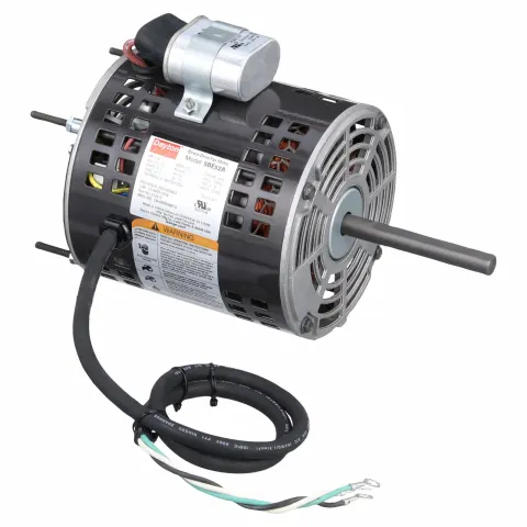 DAYTON Direct Drive Blower Motor: 1 Speed, Open Air-Over, Stud Mount, 1/4 HP, 1,725 Nameplate RPM