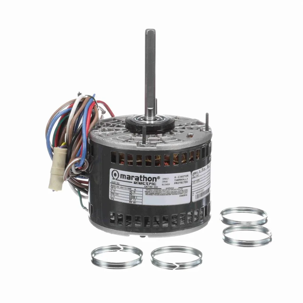 Marathon X000 PSC Direct Drive Blower Motor, 5-5/8" Dia., 1/4 HP, 1075 RPM