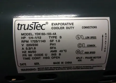 1/4 HP 185 W AC Air Cooler Fan Motor Universal For Air Conditioning – image 2