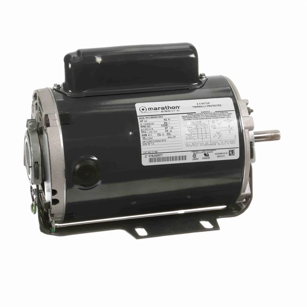 Marathon C1154 Capacitor Start Blower Motor, 5-5/8" Dia., 3/4 HP, 3450 RPM