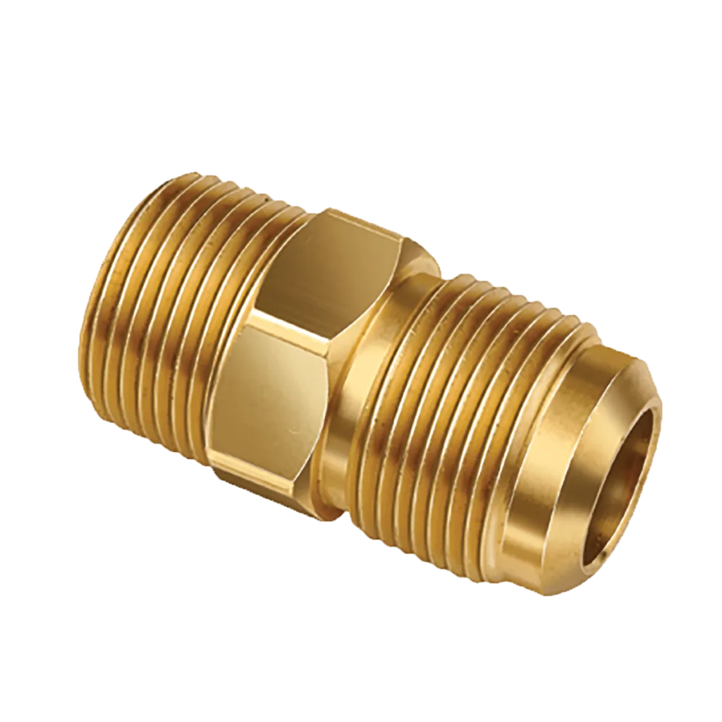 U2-4 Brass Straight Union 1/4" Male Flare x 1/4" Male Flare
