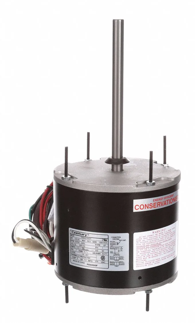 CENTURY Direct Drive Motor: Rheem/Ruud OEM Repl, 1/3/1/5 HP, 1,075 Nameplate RPM, 208-230V AC