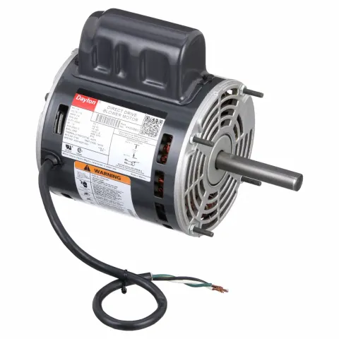 DAYTON Direct Drive Blower Motor: 1 Speed, Open Air-Over, Stud Mount, 1/6 HP, 850 Nameplate RPM
