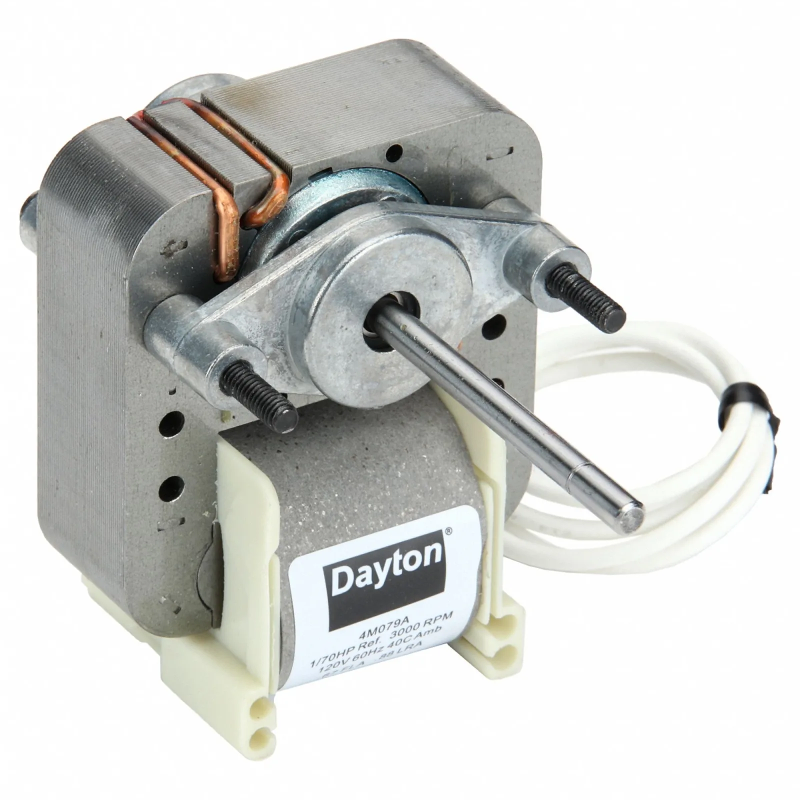 محرك بإطار C Dayton، 1/70 حصان، 3000 دورة في الدقيقة، 120 فولت، مع عقارب الساعة عند طرف العمود، تثبيت مسامير
