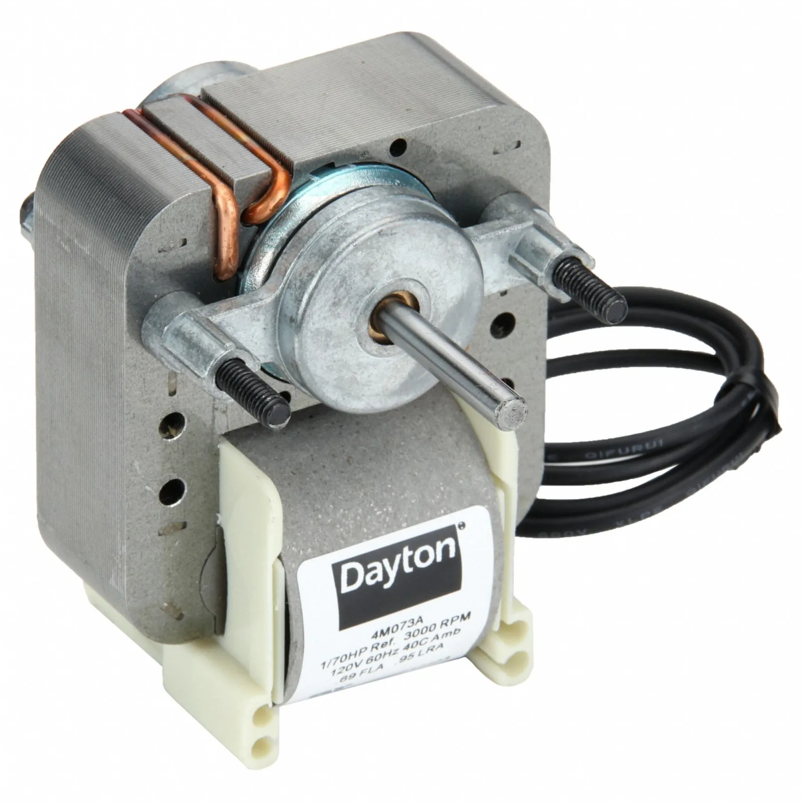 محرك بإطار C Dayton، 1/70 حصان، 3000 دورة في الدقيقة، 115 فولت، مع عقارب الساعة عند طرف العمود، تثبيت مسامير