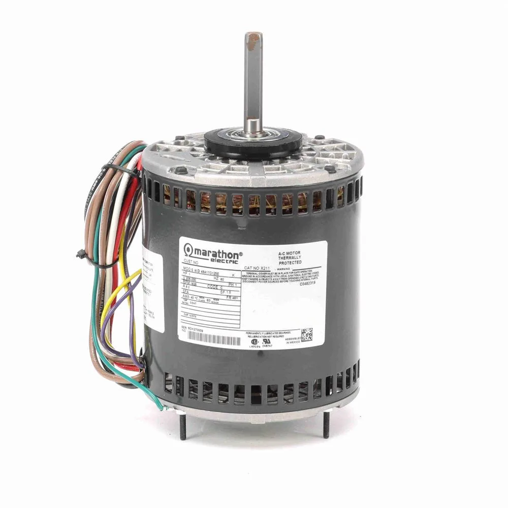 Marathon X211 Direct Drive Blower Motor, 5-5/8" Dia., 1 HP, Armstrong, Evans and LSI Home OEM Replacement