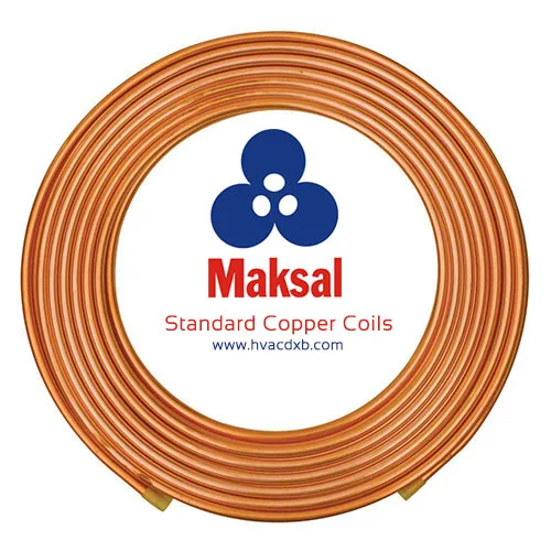 لفة نحاس Maksal مقاس 1/4 بوصة، القطر الخارجي 6.35 مم، السماكة 0.76 مم، لفة 50 قدم (15.24 م)، قياسية