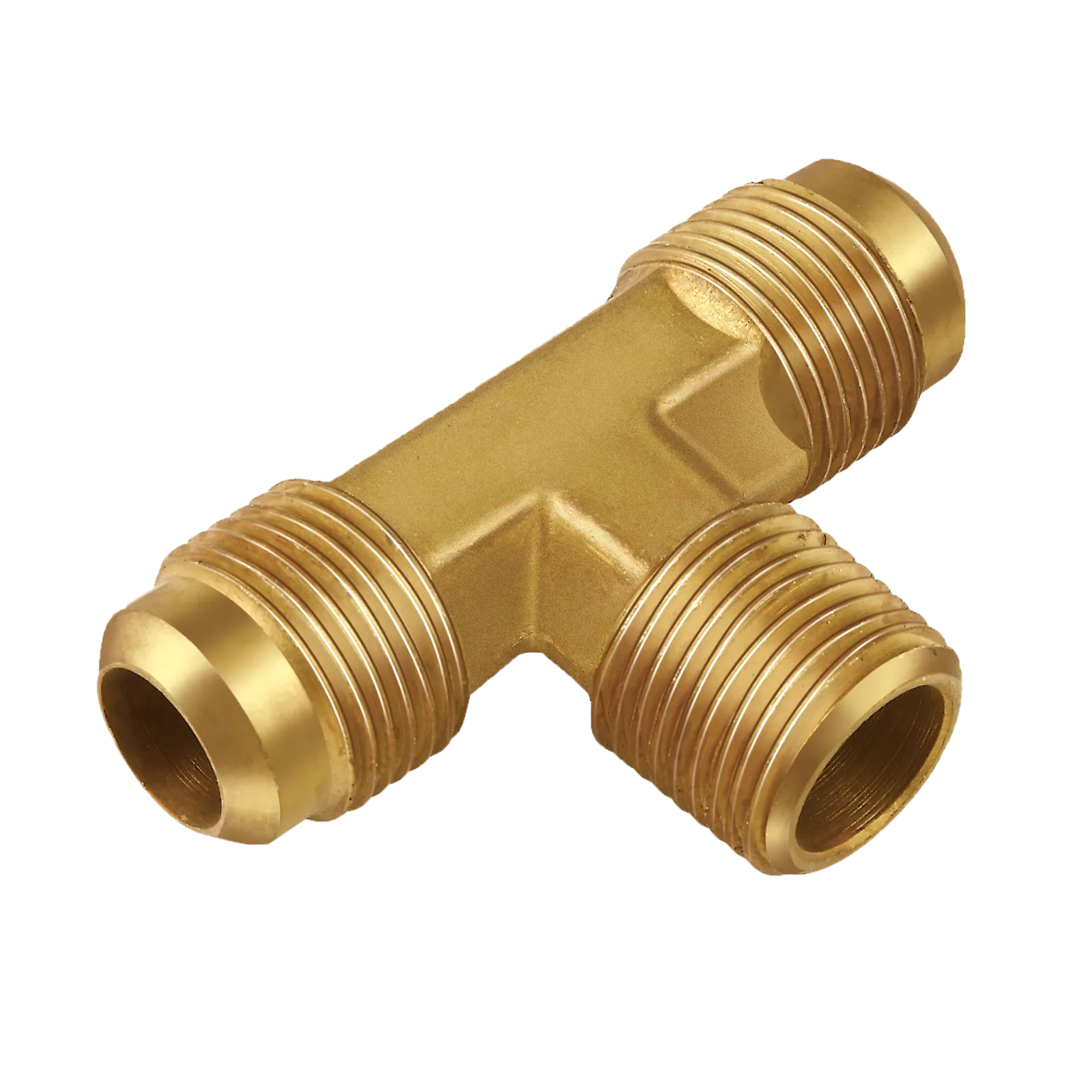 T1-4A Brass Tee 1/4" Flare x 1/4" Flare x 1/8" Male Pipe Thread T1-4A Brass Tee 1/4" Flare x 1/4" Flare x 1/8" Male Pipe Thread