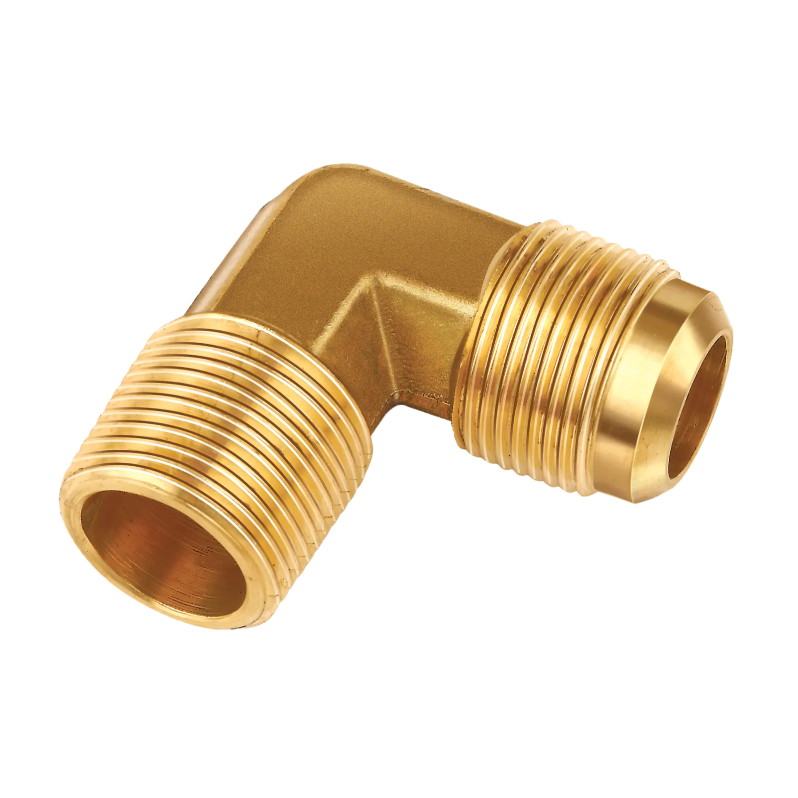 كوع نحاس أصفر 1/4 بوصة فلير ذكر × 1/8 بوصة سن ماسورة ذكر (E1-4A)