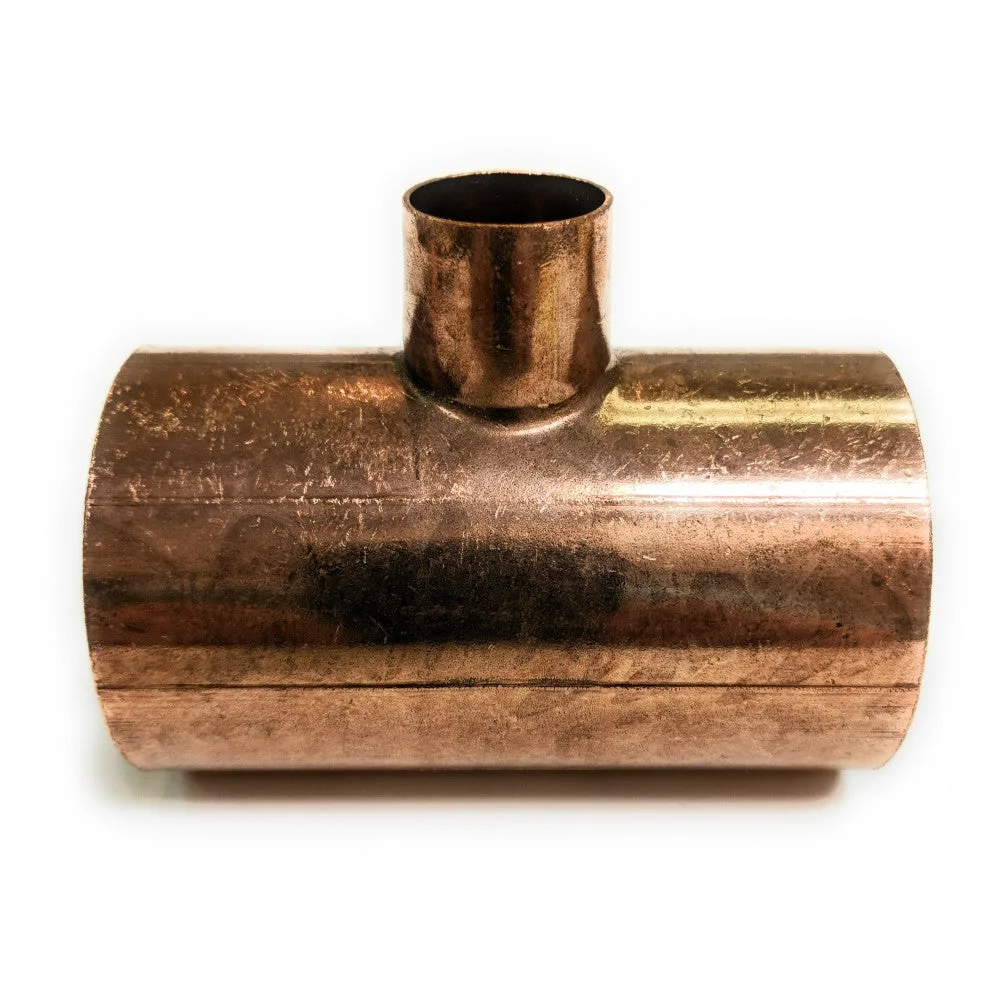 Copper Reducing Tee, 1-5/8" x 1-5/8" x 7/8" OD