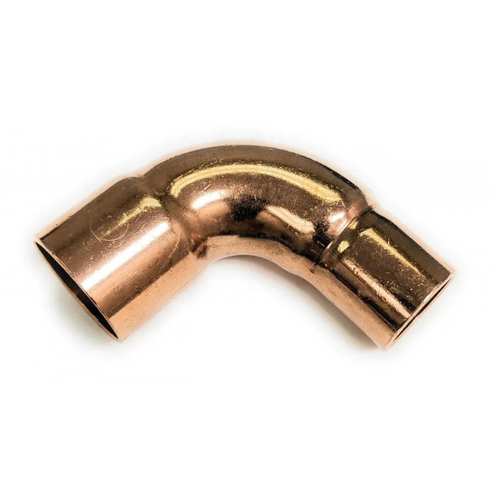 Copper 90° Reducing Elbow, 1-5/8" x 1-3/8" OD