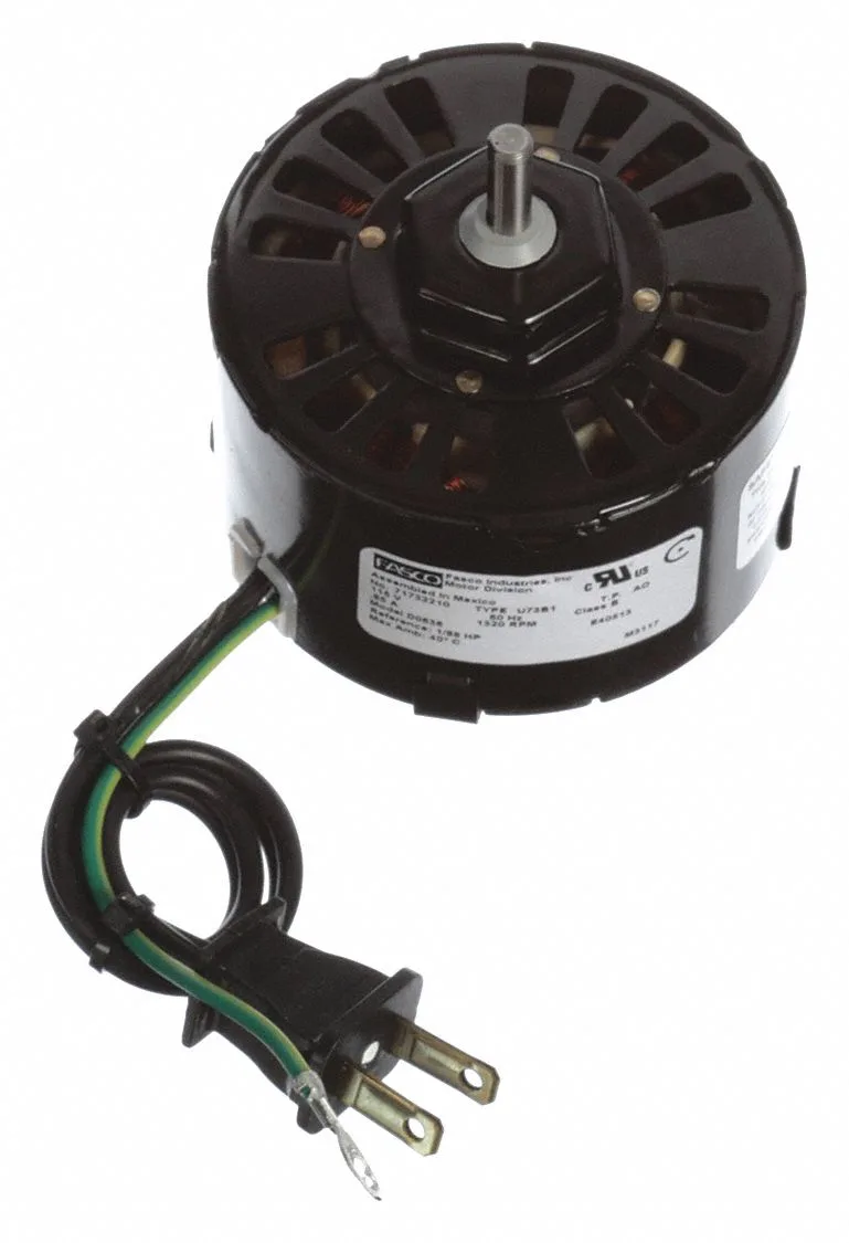 FASCO Condenser Fan Motor: Nutone OEM Repl, 1/88 HP, 1,320 Nameplate RPM, 115V AC, 3.3 in Frame