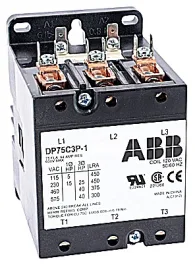 كونتاكتور ABB DP75C3P-F لغرض محدد، ثلاثي الأقطاب، 75 أمبير، ملف 24 فولت تيار متردد