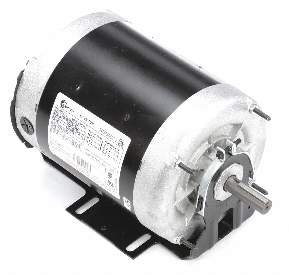 CENTURY Belt Drive Motor: 1 Speed, Totally Enclosed Air-Over, Cradle Base Mount, 1 HP, 56 Frame