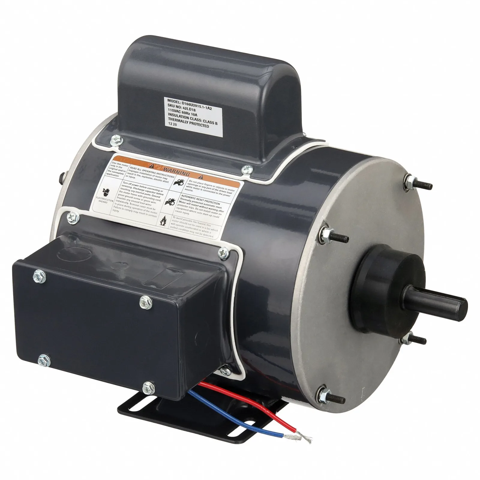 DAYTON Direct Drive Blower Motor: 1 HP, 1,100 Nameplate RPM, 115V AC, Non-Std Frame, 1,001-1,100