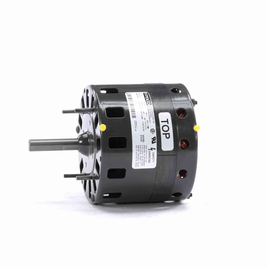 محرك مهوّية وسخان وحدة Fasco D1038 بقطب مظلل، قطر 5 بوصة
