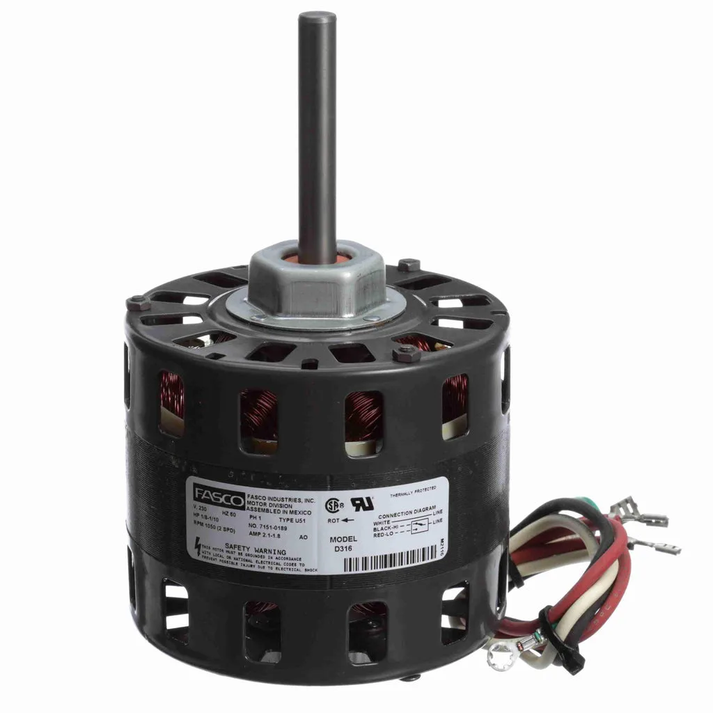 محرك نفخ مباشر عام الاستخدام Fasco D316 بقطب مظلل، قطر 5 بوصة