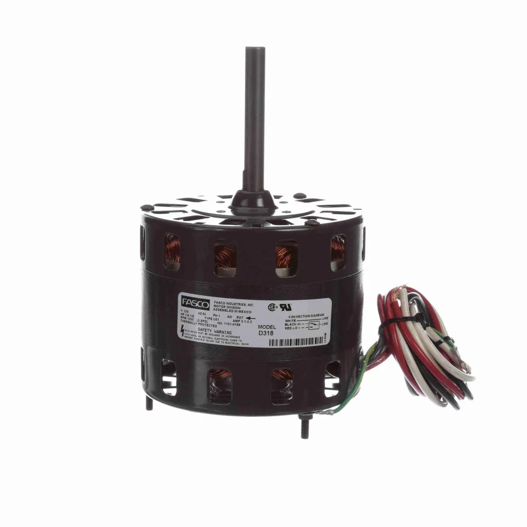 محرك نفخ مباشر عام الاستخدام Fasco D318 بقطب مظلل، قطر 5 بوصة