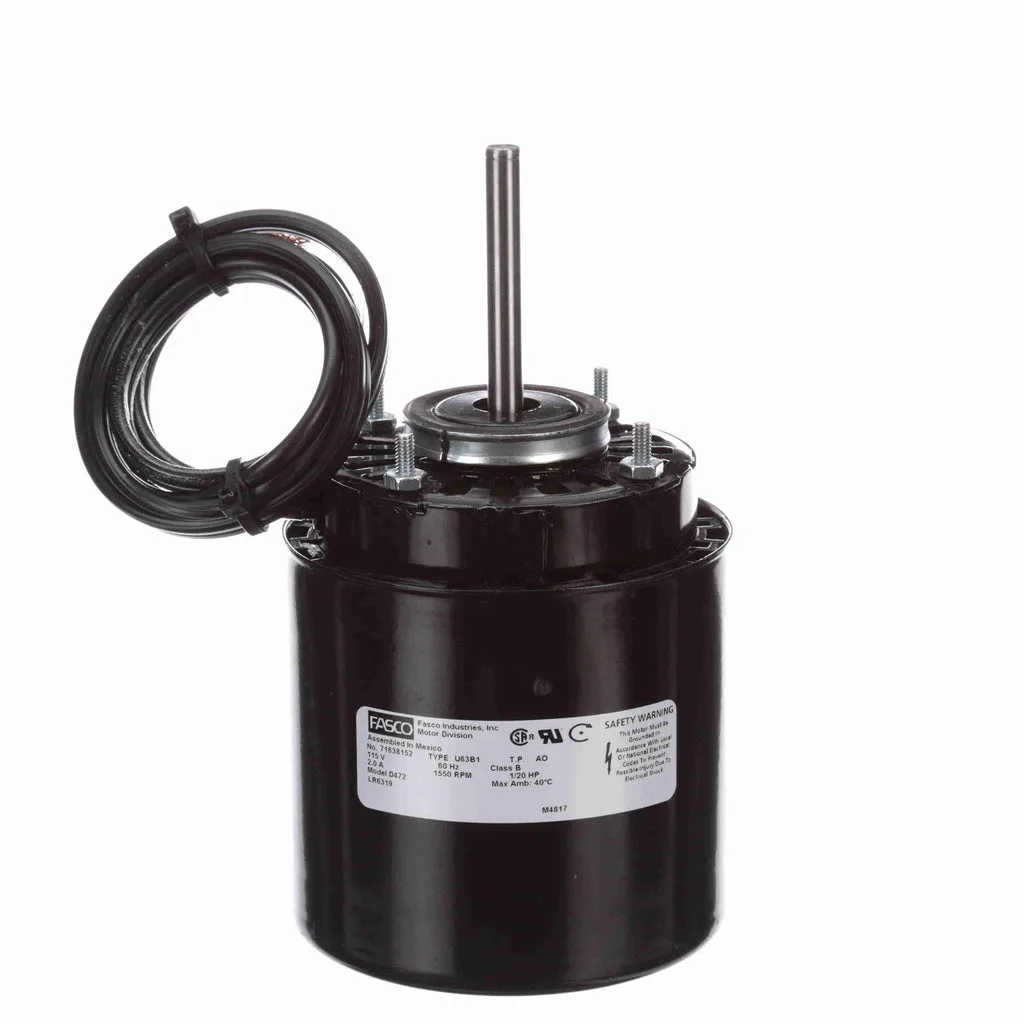 محرك مروحة تبريد Fasco D472 بقطب مظلل، قطر 3.9 بوصة