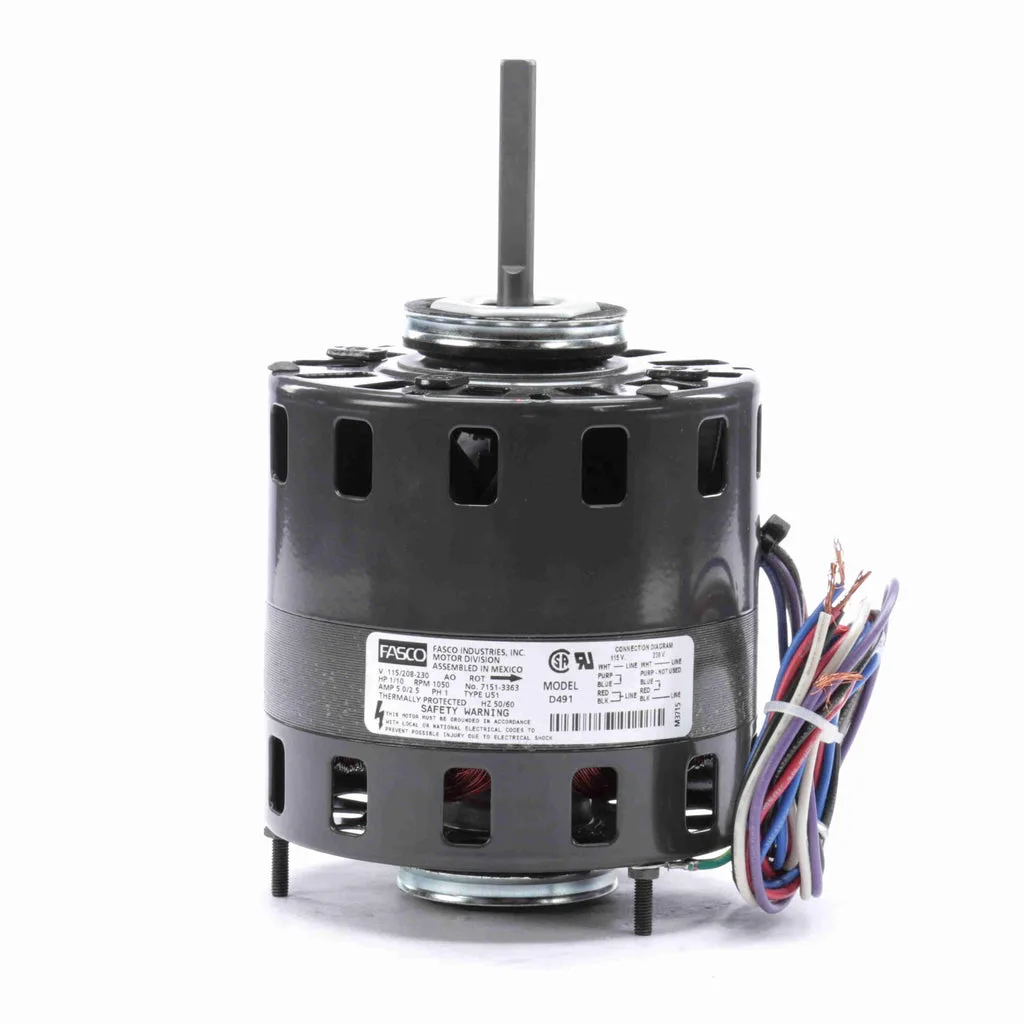 محرك ذاتي التبريد لمروحة المكثف والمضخة الحرارية Fasco D491 بقطب مظلل، قطر 5 بوصة، بديل للمحرك الأصلي