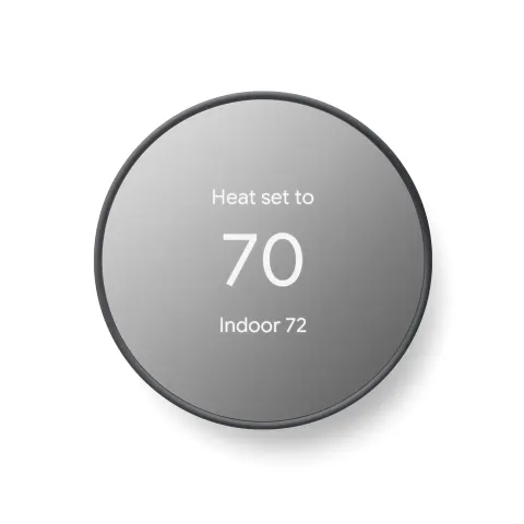 Google Nest Thermostat - Smart Thermostat for Home (supports only one fan speed) - Programmable WIFI Thermostat - Charcoal