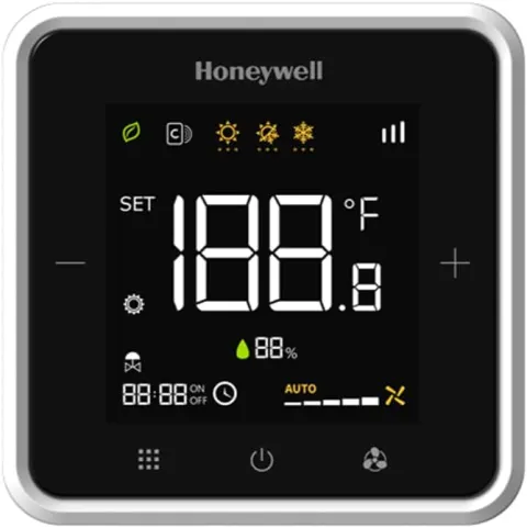 Honeywell WTS8 Digital Fan Coil Thermostat, LCD Touch Display, HVAC Room Temperature Controllers