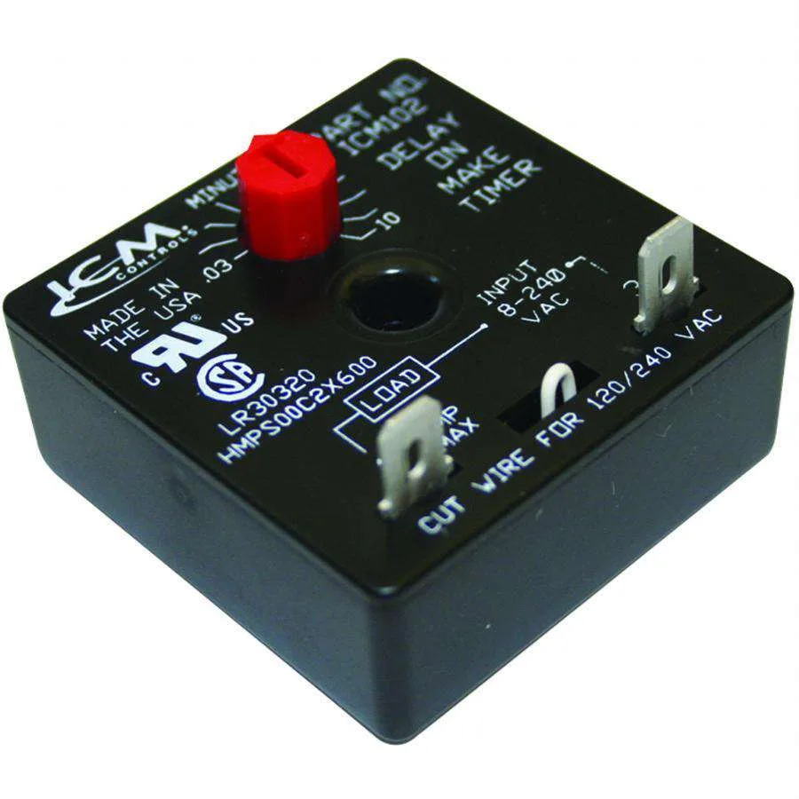 ICM Controls ICM102 Delay on Make Timer, 0.03-10 Min, 18-240 VAC