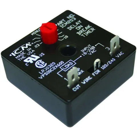 ICM Controls ICM203B Delay on Break Timer, 0.03-10 Min, 18-240 VAC