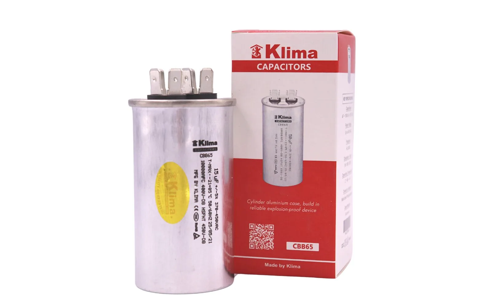 Klima CBB65 Capacitor 15 µF Klima CBB65 Capacitor 15 µF