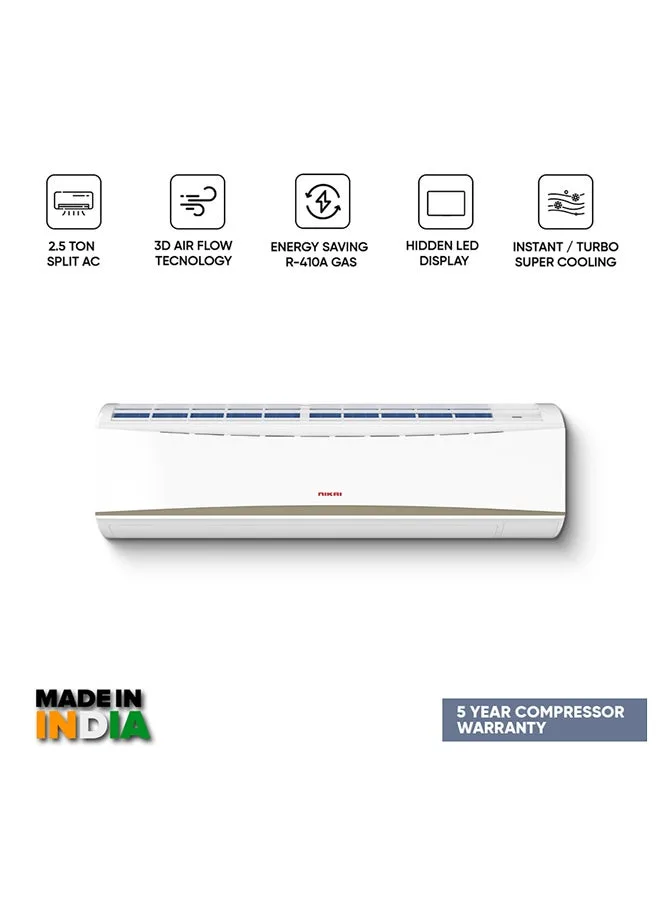 NIKAI 2.5 Ton Piston Split AC, Energy Saving Air Conditioner, Efficient Cooling With T3 Tropical Piston Compressor, 30000 BT…