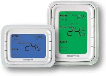 Home T6861H2WB Fancoil Digital Thermostat with Green LCD Display, 24V Horizontal Green Light DC Power, On/Off Control (24v)